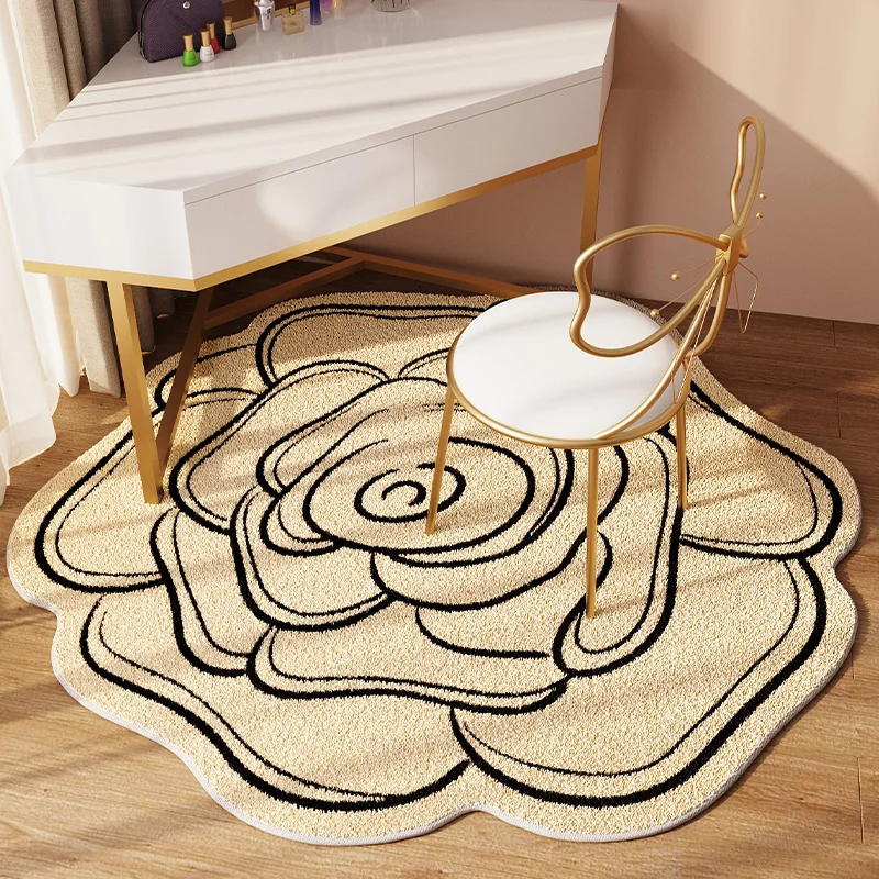 

Irregular Flowers Bedroom Bedside Plush Carpet Ins Cloakroom Dresser Fluffy Soft Non-slip Rug Home Living Room Decoration Rugs