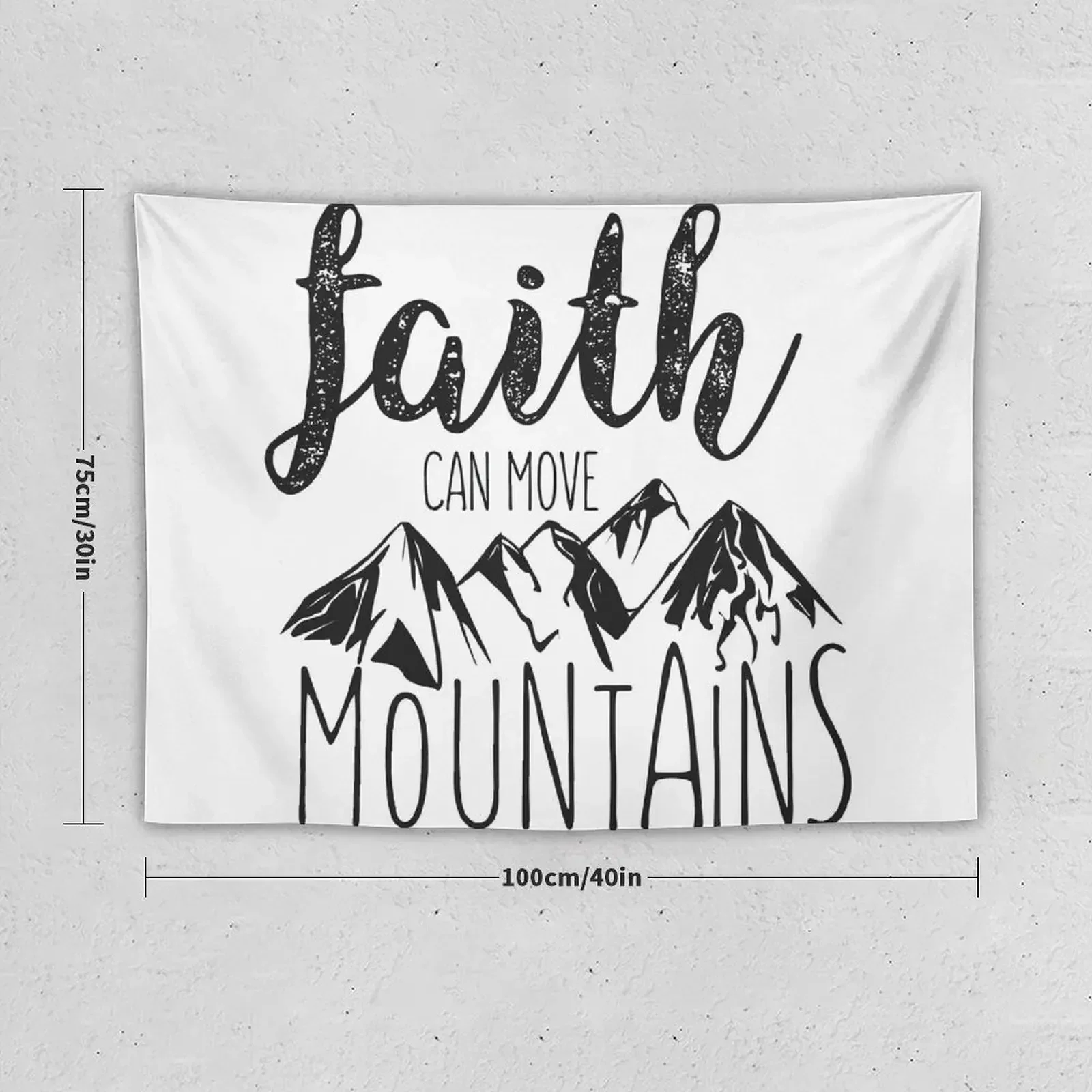 Faith Can Move Mountains - Matthew 17:20 - Bible Verse Tapestry Room Decorator Room Decoration Accessories Tapestry