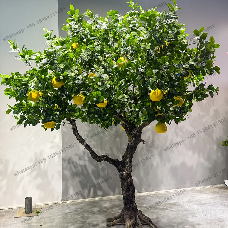Simulation grapefruit tree indoor and outdoor landscaping green plant decoration wedding window props