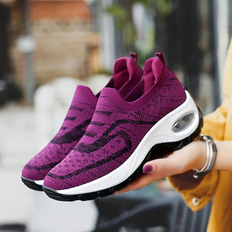 

Women's Shoes New Breathable Mesh Shoes Air-cushioned Sport Running Shoe Fashion Wedge Sneakers for Women Tennis Training Shoes