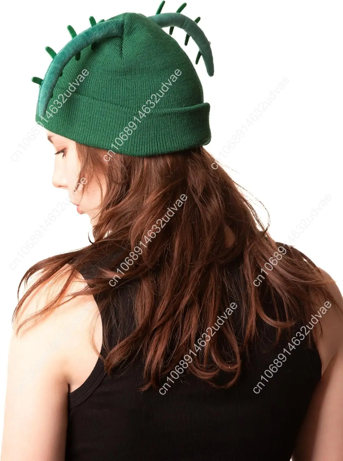 Erwachsene Damen Herren Red Eye Green Pickle Antennenhut – Teenager-Kostüm-Outfit für Halloween-Kostüme, Cosplay