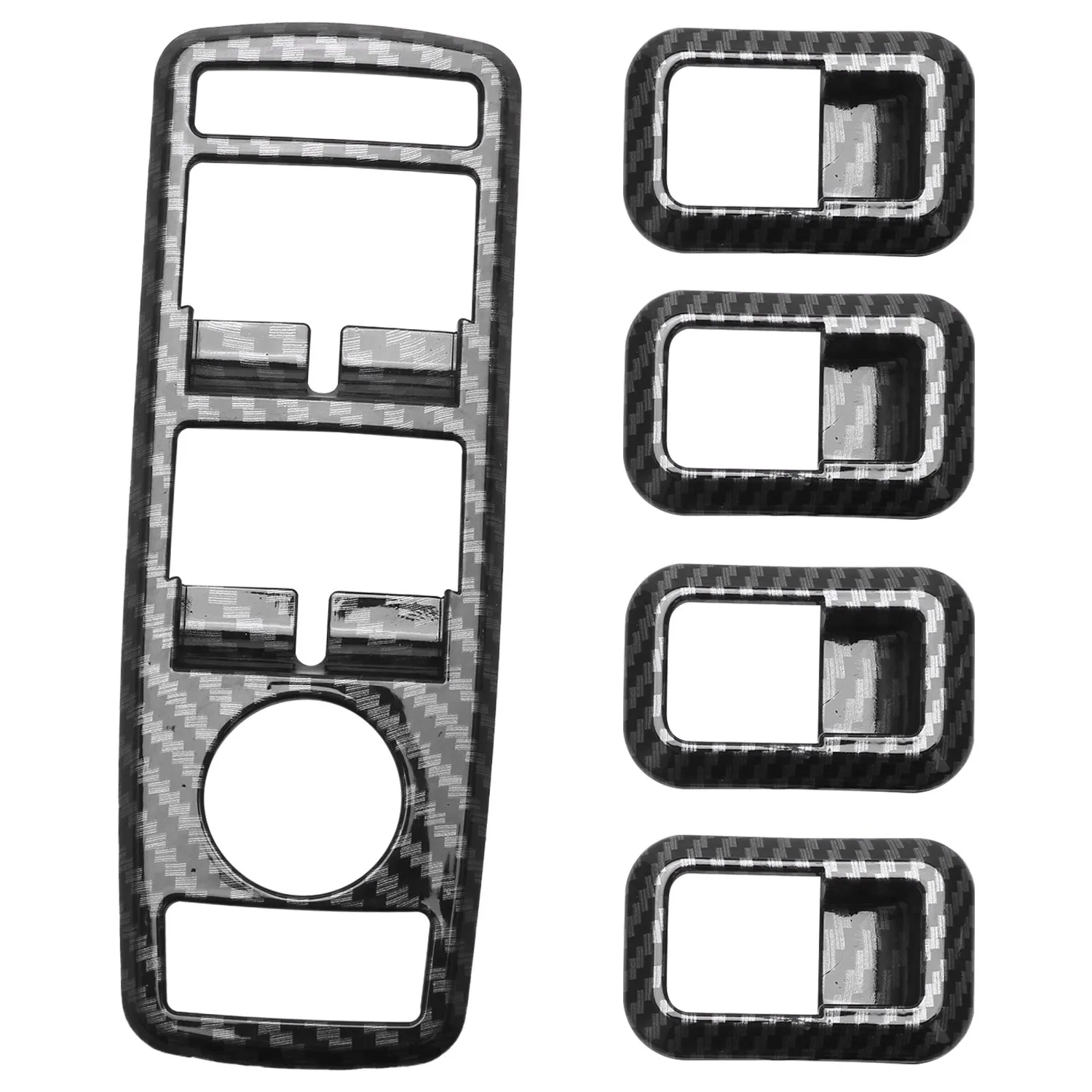 5Pcs Car Auto Carbon Fiber Window Switch Button Trim Cover Frame For Mercedes Benz A B C E Cla Gla Glk Ml Gle Class W204