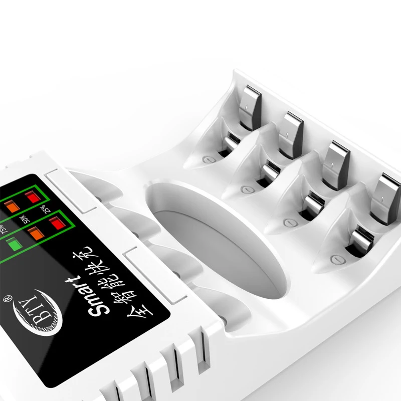 Intelligent Fast Led Charger 4-Slots for AA AAA Ni-MH Ni-Cd Rechargeable battery Short Circuit Protection with LED Indicator