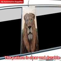 Cool Lion King Green Eyes Car Pillar Stickers for Auto Styling Decoration