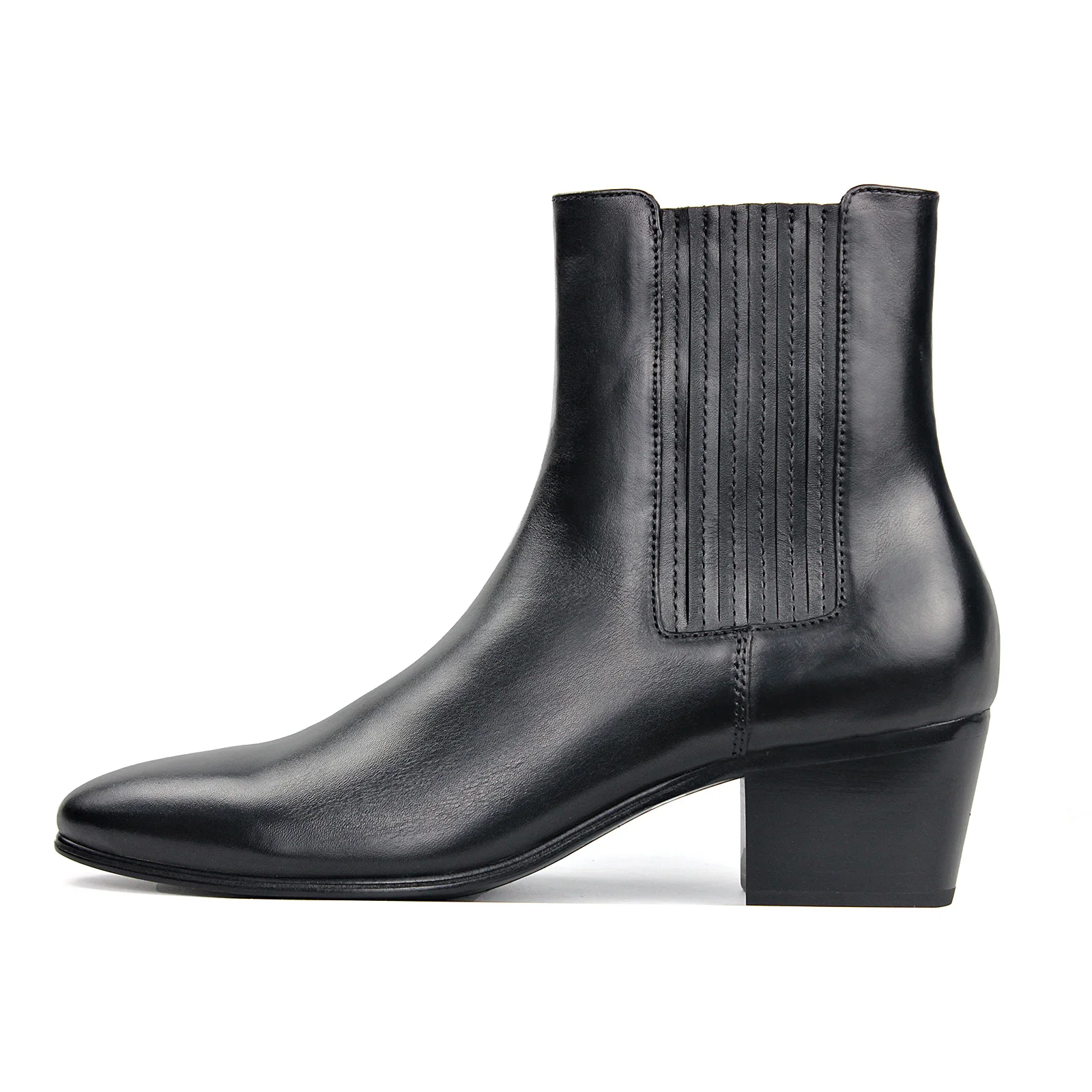 

Men's Boots Genuine Leather Shoes Ankle Motorcycle Chelsea Boots classic Calfskin Shoes high heel boots JY057