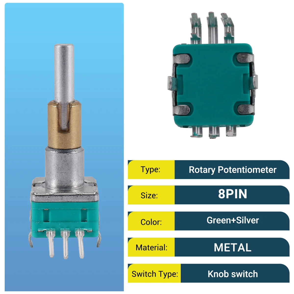 5PCS EC11EBB24C03 Dual Axis Encoder with Switch 30 Positioning Number 15 Pulse Point Handle 25mm