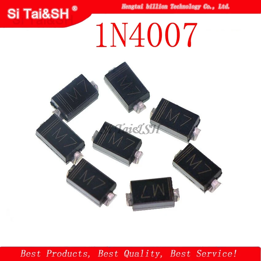 100PCS 1N4007 SMD DIODE M7 1A 1000V IN4007 Rectifier Diode   New original