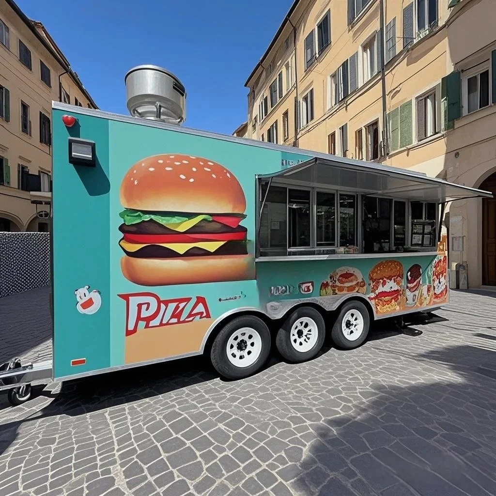 Food Cart With Potato Chips Making Machine Custom Donut Bread Chips Kiosk Trailer For Sale