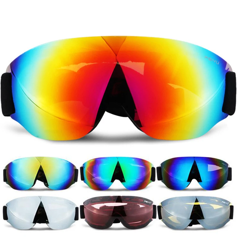 Professional HD Ski Goggles UV400 Anti-Fog Ski Eyewear Winter Windproof Snowboard Glasses Mirror Lens Skiing Goggles