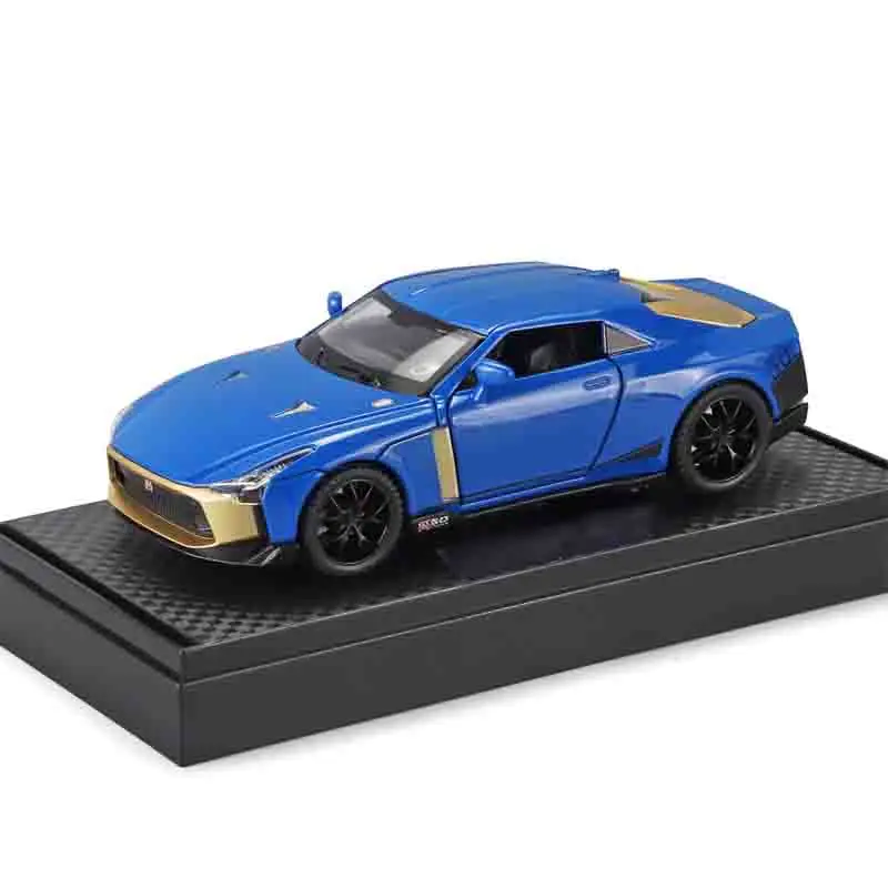 1: 32 Nissam GTR-50 liga modelo de carro alta simulação diecasts brinquedo com som e luz puxar para trás veículos decoração brinquedos para criança