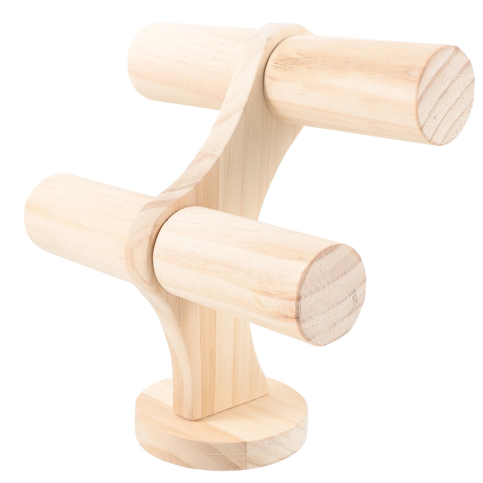 

Bracelet Display Stand Wooden 2 Tiers Bangle Holder Jewelry Organizer Hair Ties Storage Display Bracelet Holder