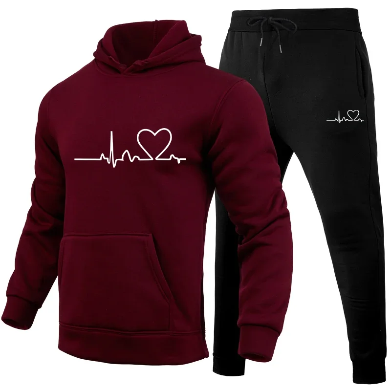 Outdoors Men's Tracksuit Sports Daily Simple Jogging Fashion Hot Sale Men Comfortable Hooded Sportswear and Sweatpants Man Suits