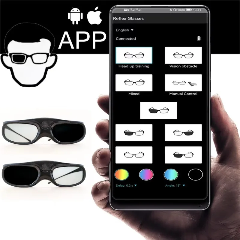 フリッカー トレーニング グラスは、バスケットボール、フットボール、ラグビー、野球のコンディショニングのパフォーマンスを向上させます - GS01 グラス