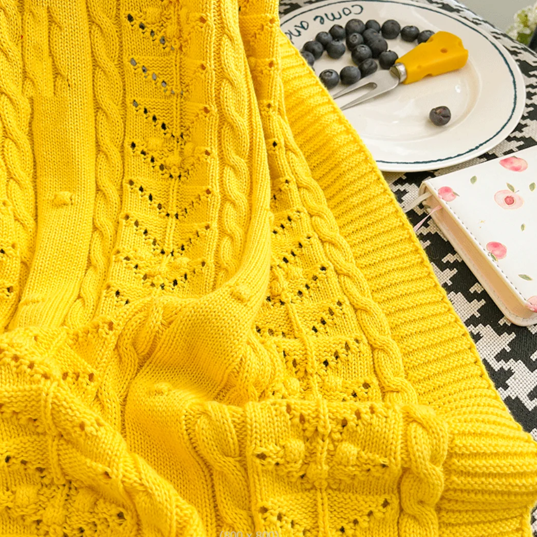 Nordic Throw Blankets For Sofa Knitted Baby Blanket Cotton Soft Bedspread on Bed Infant Bedding Crib Stroller Sleeping Blanket