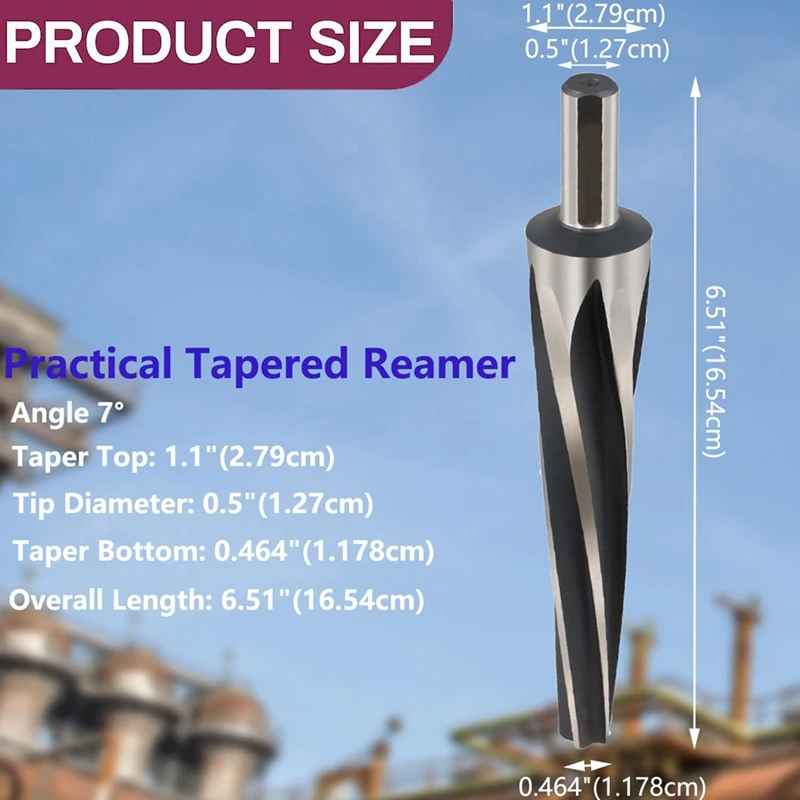 Tapered Ball Joint Reamer, 7 Degree Ball Joint Tapered Reamer, 1-1/2 Inches Per Foot 1 Pieces