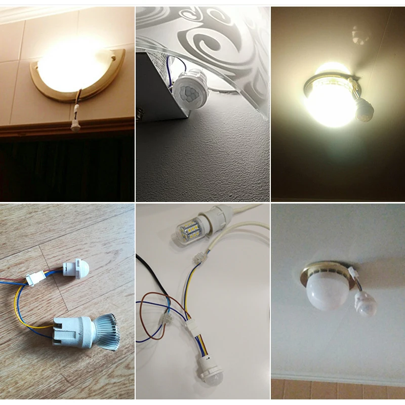 Interruptor de Sensor de cuerpo infrarrojo, Detector de Sensor PIR, interruptor de inducción automático para lámpara de techo, iluminación LED, Sensor de movimiento