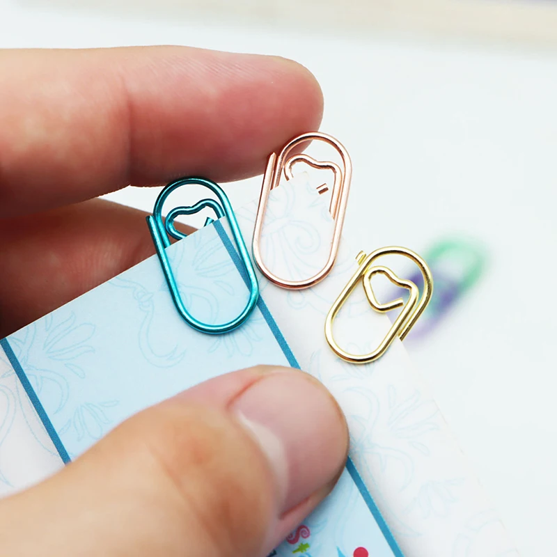19*10mm 50 PCS Mini Love Notebook Bookmark Binder Paperclips Accessories Paper Clips