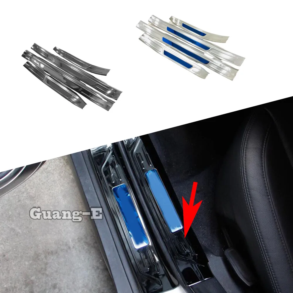 

Car Styling Cover Stainless Steel Pedal Door Sill Scuff Plate Cover Inner Threshold Stick 4PCs For Hyundai Tucson 2019 2020 2021