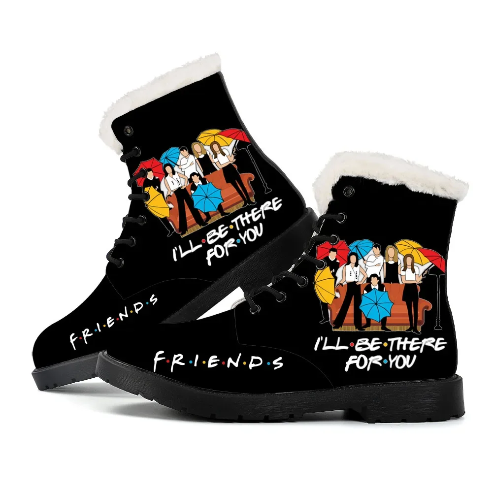 Friends TV Comedy Plush Boots Mens Womens Teenager Shoes Outdoor Water proof Casual Boot Lightweight Couple Customize Boots