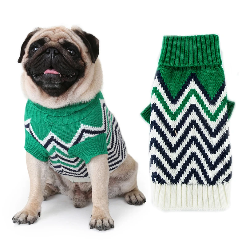 GLORIOUS KEK Dog Sweaters Winter Warm Dog Clothes Fashion Knit Pet Sweaters for Small Medium Dogs Pug Chihuahua Knitwear XS-XXL