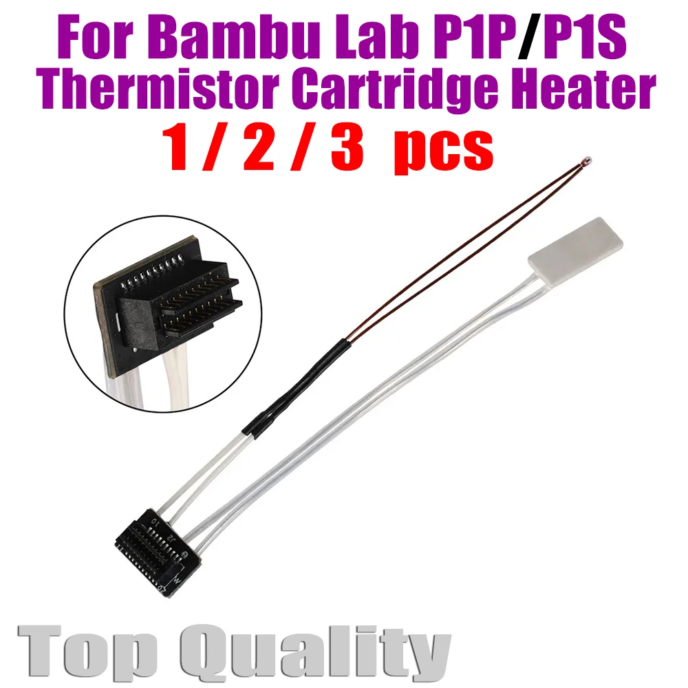 For Bambu Lab P1S P1P Thermistor Ceramic Cartridge Heater 3D Printing Hotend for TZ Hot end heating block 3D printer parts