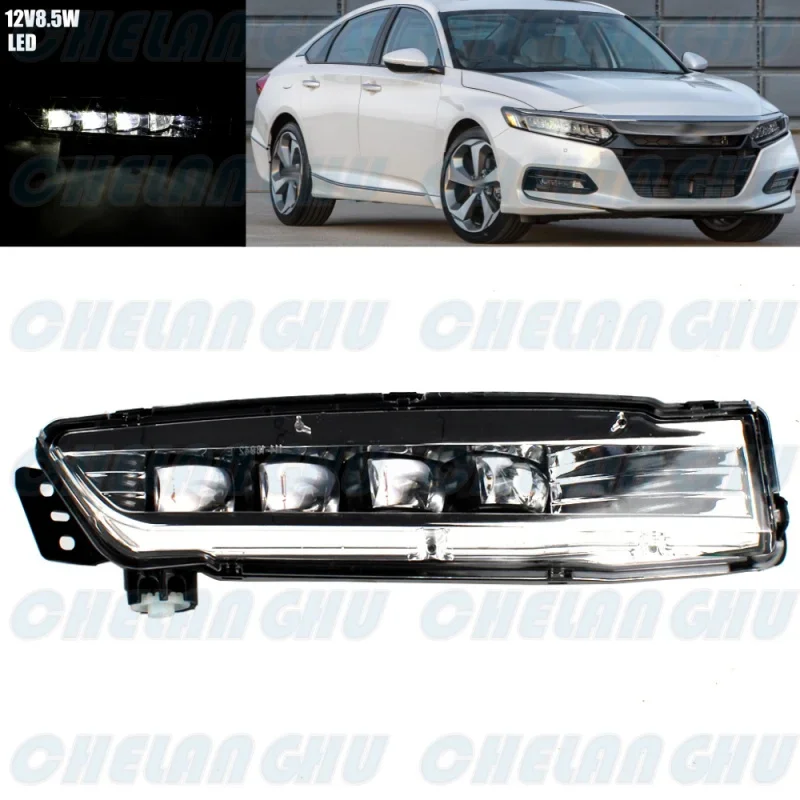 

For Honda Accord 2018 2019 2020 Car accessories Right Side LED DRL Daytime Running Light Front Bumper Fog Lights Lamp