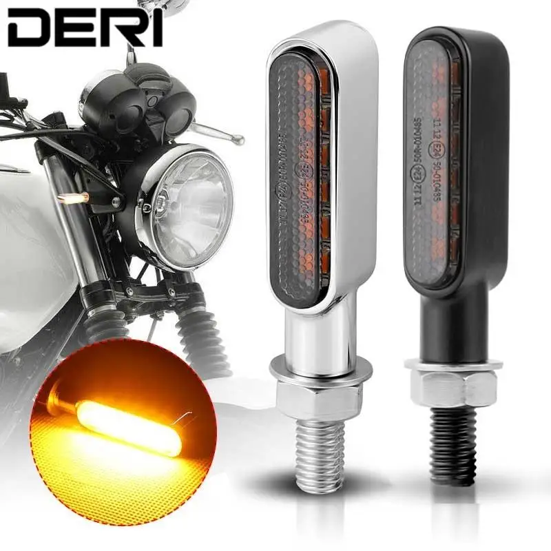 

Daytime Running 6Led Motorcycle Turn Signal Light 12V Direction Lamp E24 For Honda Cafe Racer Scooter Cruiser M8 Mount Aluminium