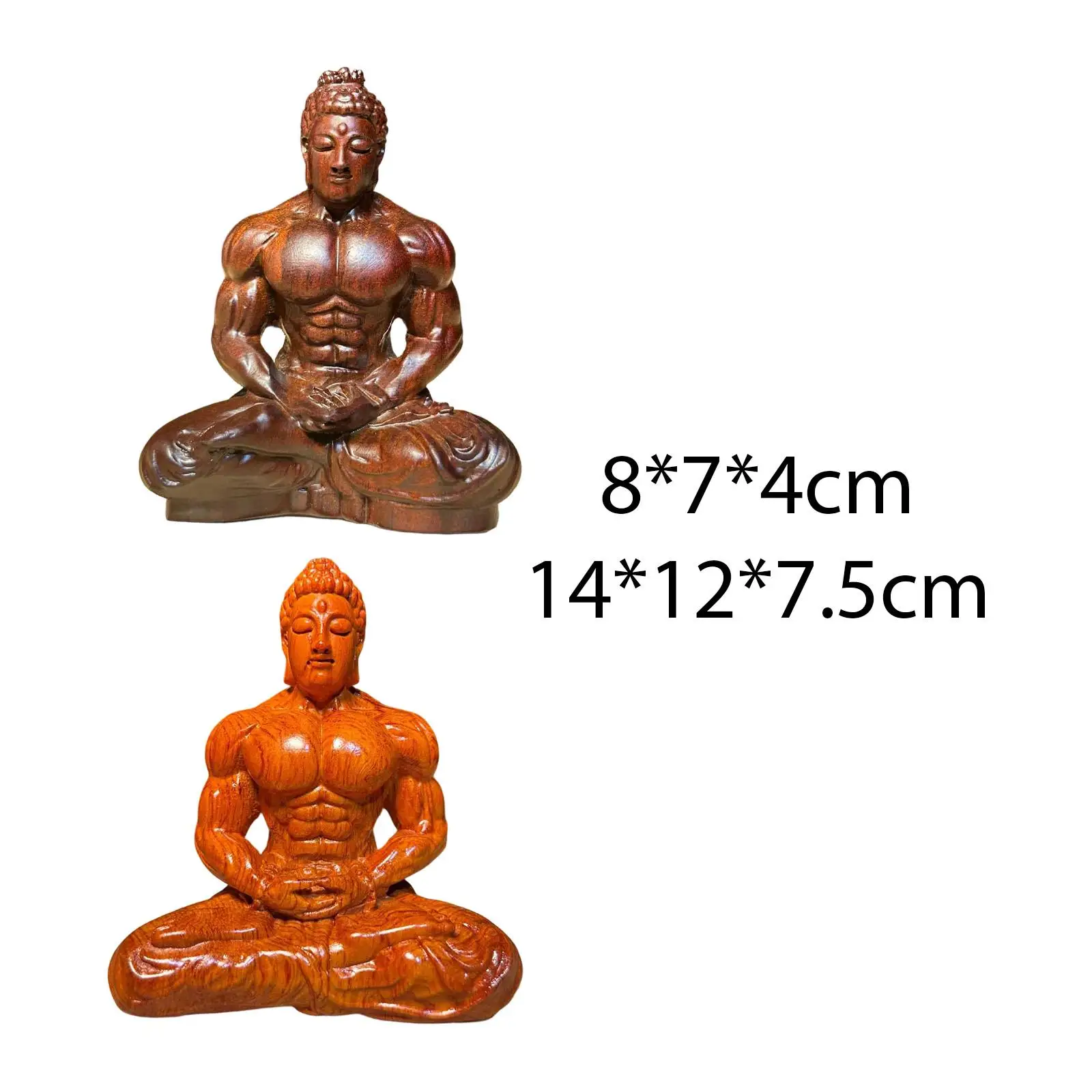 Figura Buda de madera para oficina y dormitorio - Decoración zen - imagen 2