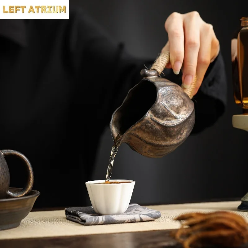 200ML Coarse Pottery Rock clay Public Cup Ceramic Chahai Cup Kung Fu Tea Accessories Tea Infusers Sharing Cup Tea Dispenser