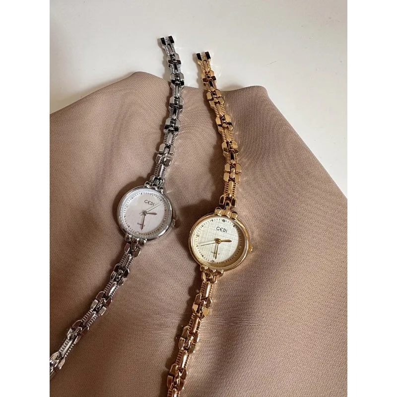 2024 New Women\'s Watch Vintage Quartz Watch Stee! Case Gold Plated Watch Luxury and High end Lover Gift Bracelet Clock