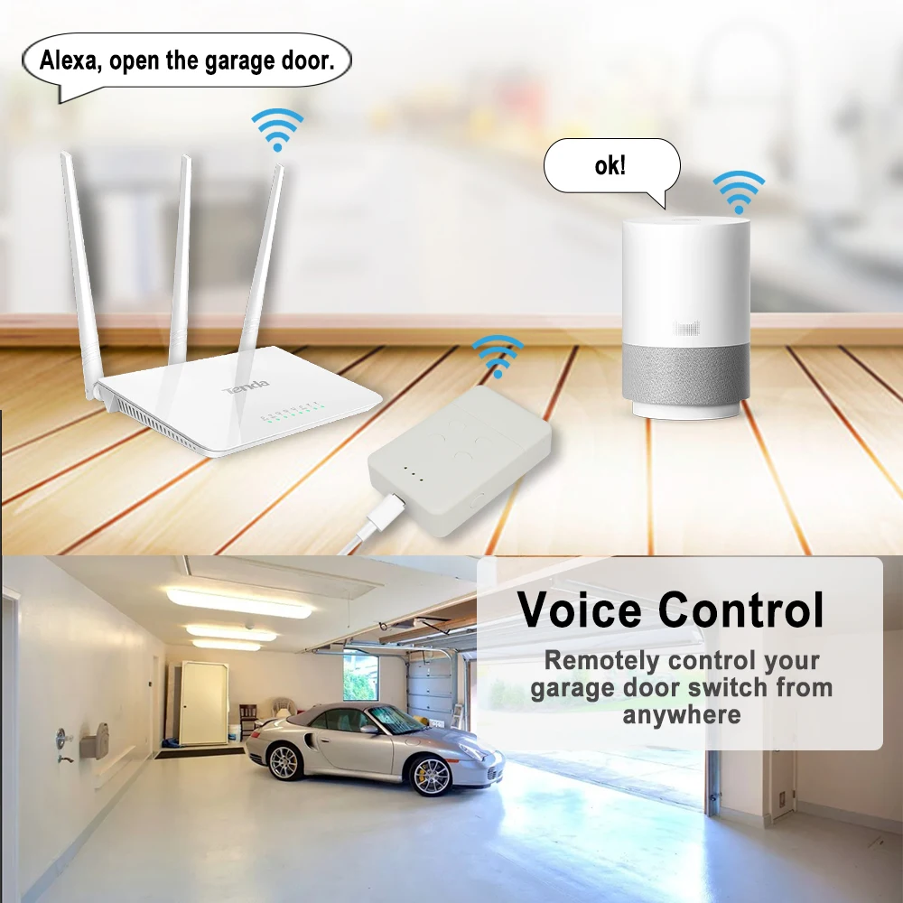 Tuya WIFI Smart Normstahl / Crawford Garage Door Remote Control Gate EA433 4K 2KS 2KM RCU433 2K 4K T433-4 N002800 433.92MHz