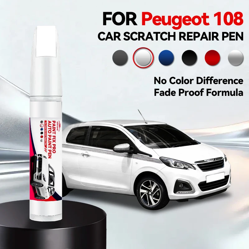 

Ручка-корректор для ремонта краски Peugeot 108 (1990-2026), средство для удаления царапин, аксессуары для авто, черный, белый, серебристый, серый, синий, красный цвета