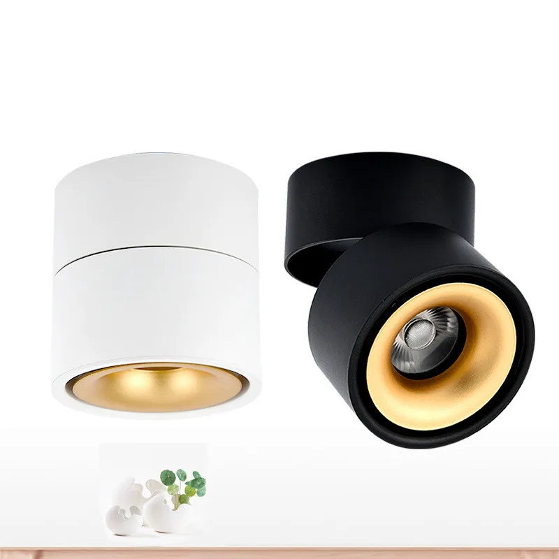 

New Style Anti-glare Dimmable Surface Mounted Rotating LED Downlights 15W/12W/10W/8W COB Ceiling Lamps Spot Lights AC90-260V