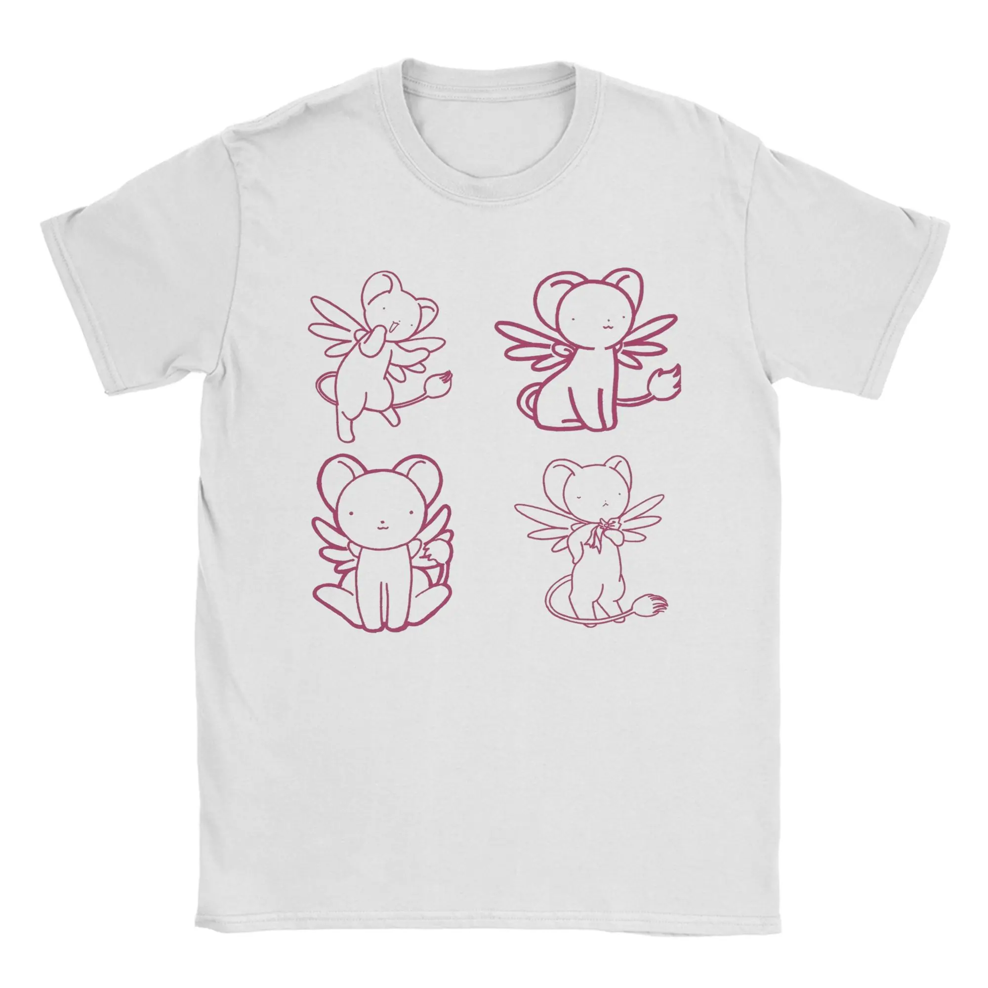 Men's Poses by Kero Cardcaptor Sakura T Shirt  100% Cotton Tops Novelty Short Sleeve Round Collar Tee Shirt Printed T-Shirt