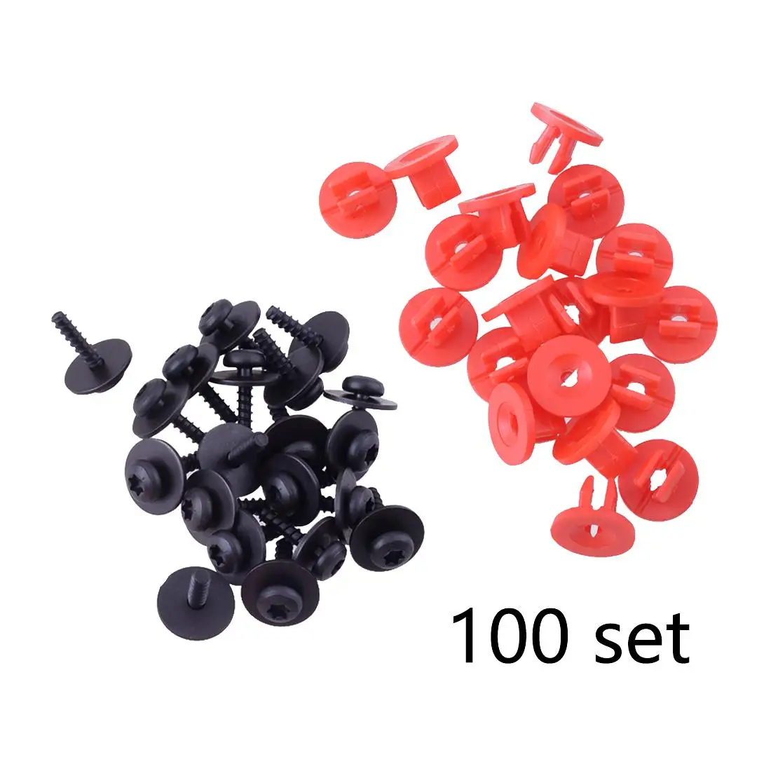 100 x Car Wheel 6150260 Arch Side Skirt Screw Grommet Trim Clips Kits 6649923 Fit for Ford C-Max F-150 Edge Escape Mondeo Fiesta