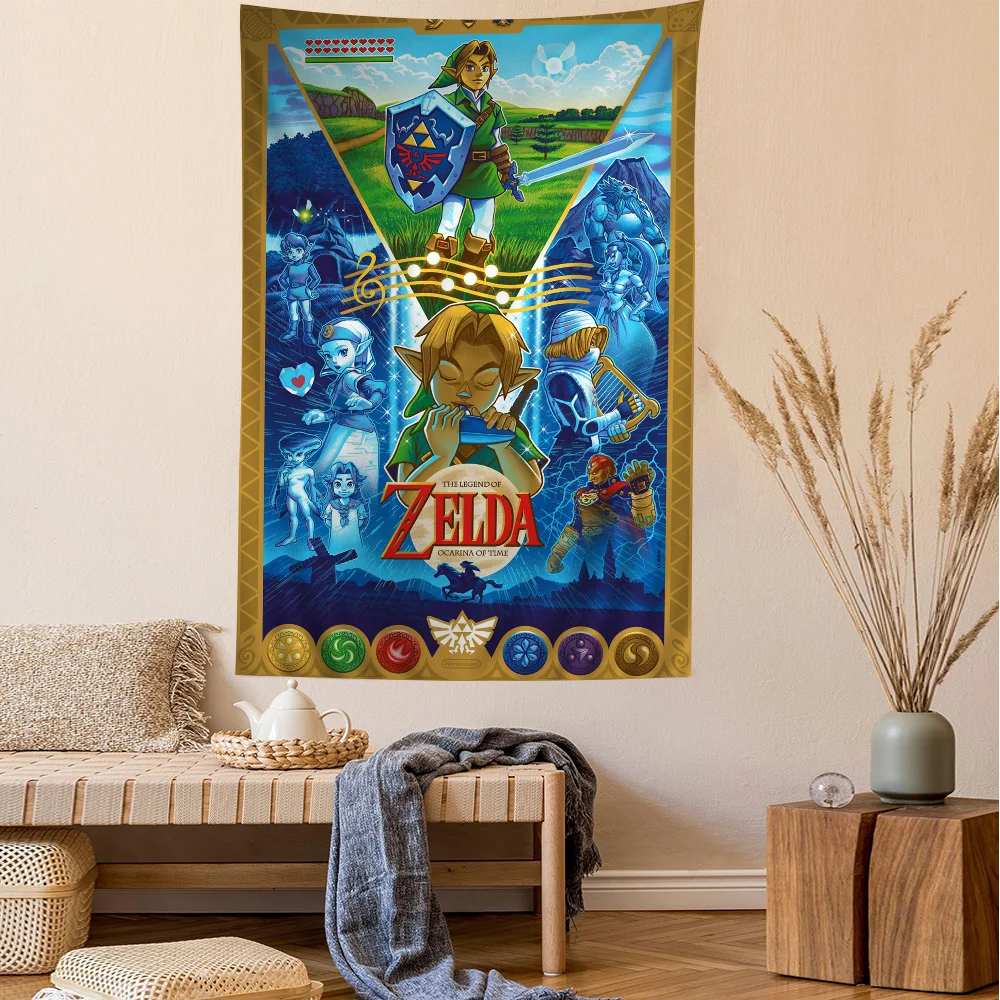 Z-Zeldas Link Legend Video Game Chart Tapestry for Living Room Home Dorm Decor Art Home Decor