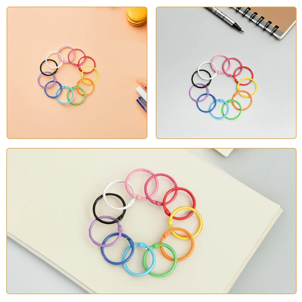 40Pcs Metal Binding Rings Clasp Rings for Index Cards Notebooks Albums Crafting Home Office Use Key Chain