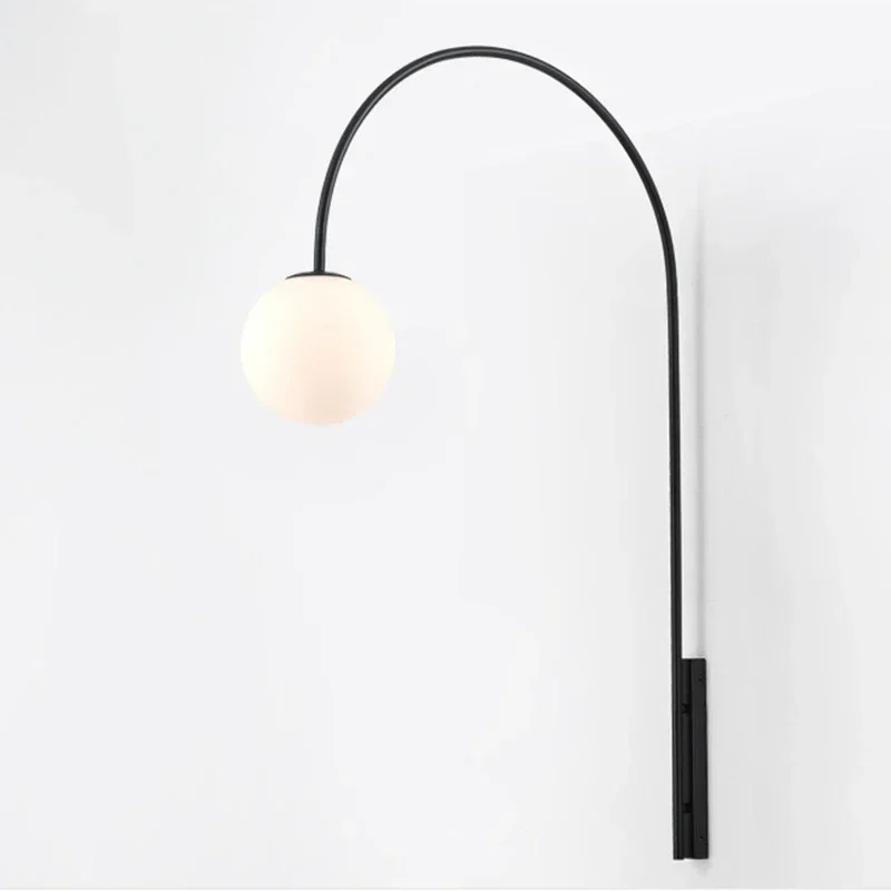 Minimalist Glass LED Wall Lamps Creative Background Wall Light Dining Room Living Room Long Pole Fishing Decor Wall Sconce