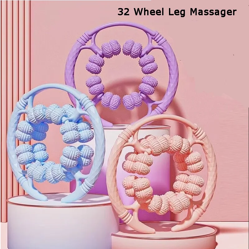 

Home Fitness Relaxation Leg 32 Wheel Leg Massager Ring Leg Clamp Roller Leg and Calf Muscle Exercise Slimming Tool