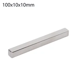 1/2/5pcs 100x10x10mm N35 Powerful Square Neodymium Magnet Bar NdFeB Permanent Strong Fridge Magnet for Crafts DIY 100*10*10mm