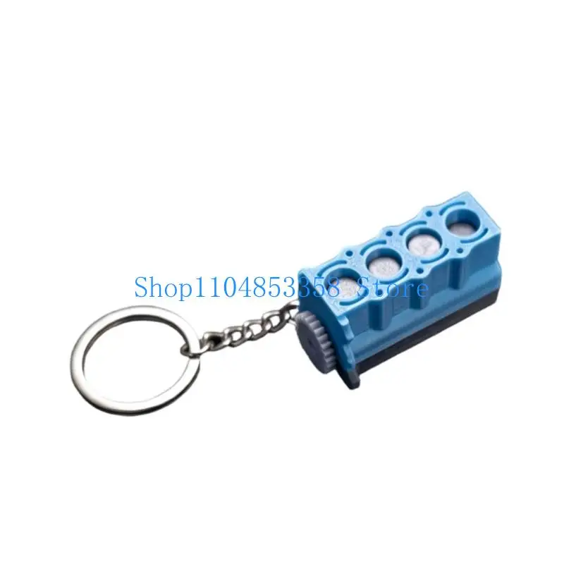 652F Collectible Metal Look Engine Keychain with Working Piston Mechanism for Fidgets