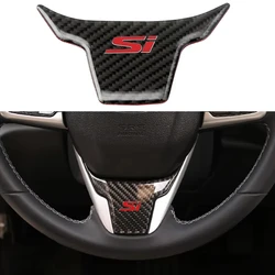 Carbon Fiber Pattern Trim SI Emblem Car Steering Wheel Sticker Badge For Civic 10th 2021 2020 2019 2018 2017 2016