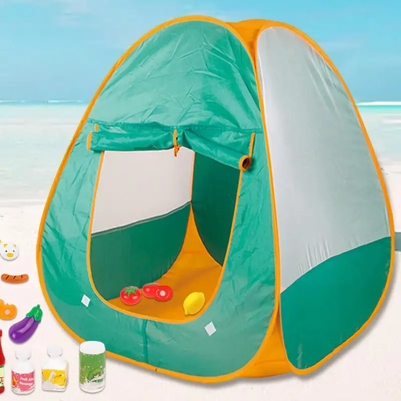 Pretend Camping Set For Kids 40pcs Outdoor Pretend Camping Toys Camping Play Set With Play Tent Tableware And Drawstring