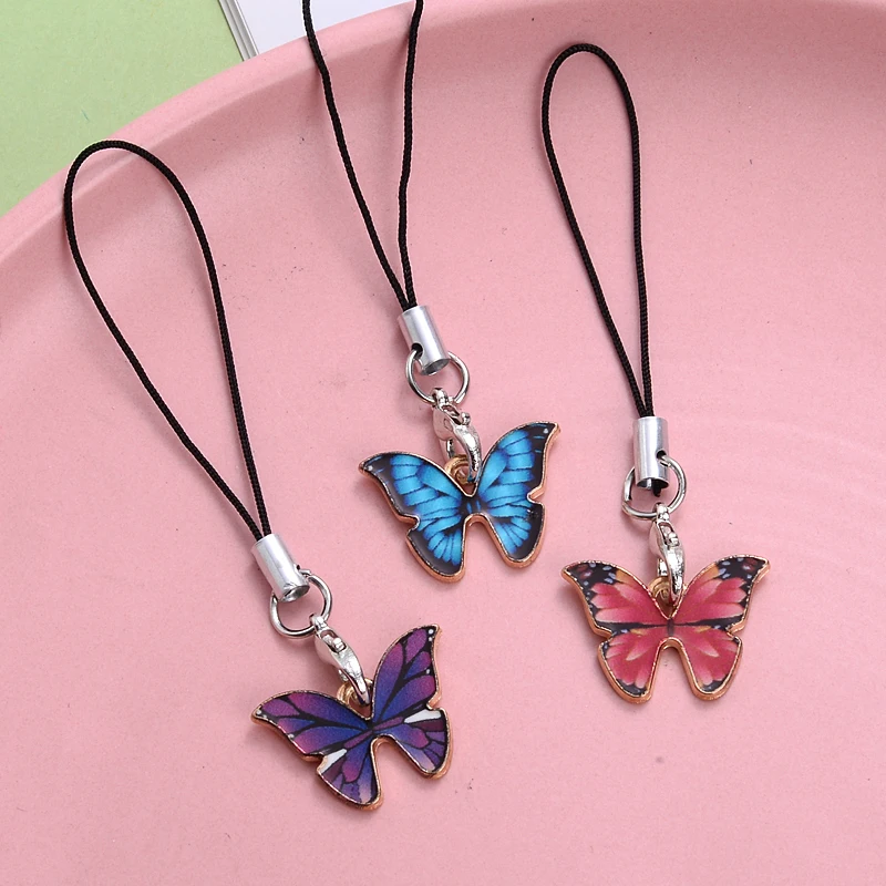 New Fashion Animal Shape Drop Oil Pendant Charms Phone Strap Lanyards Keys Hang Rope Handmade KeyChain Pendent Couple Gift