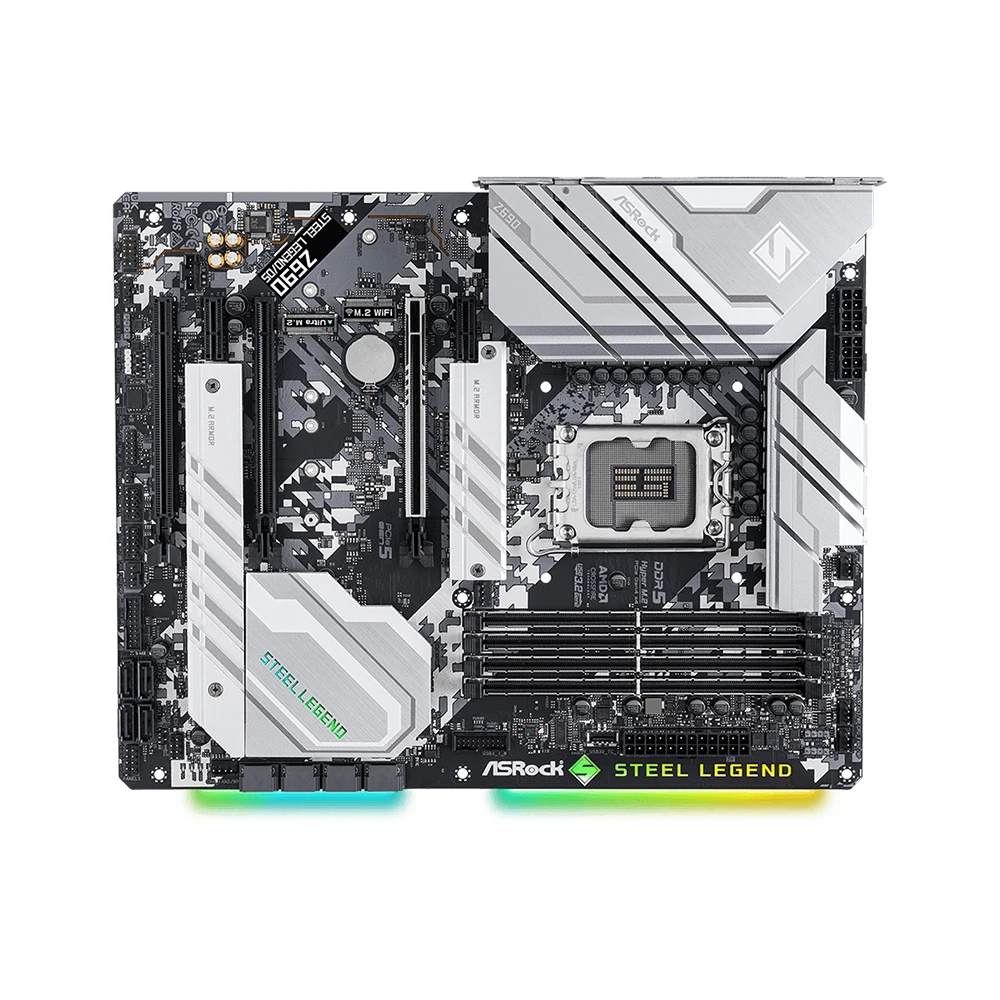 ASRock Z690 STEEL LEGEND/D5 Motherboard LGA 1700 Support i9-14900KF i7-12700K i5-12400F CPU 4xDDR5 M.2 PCIe 5.0 ATX INTEL Z690