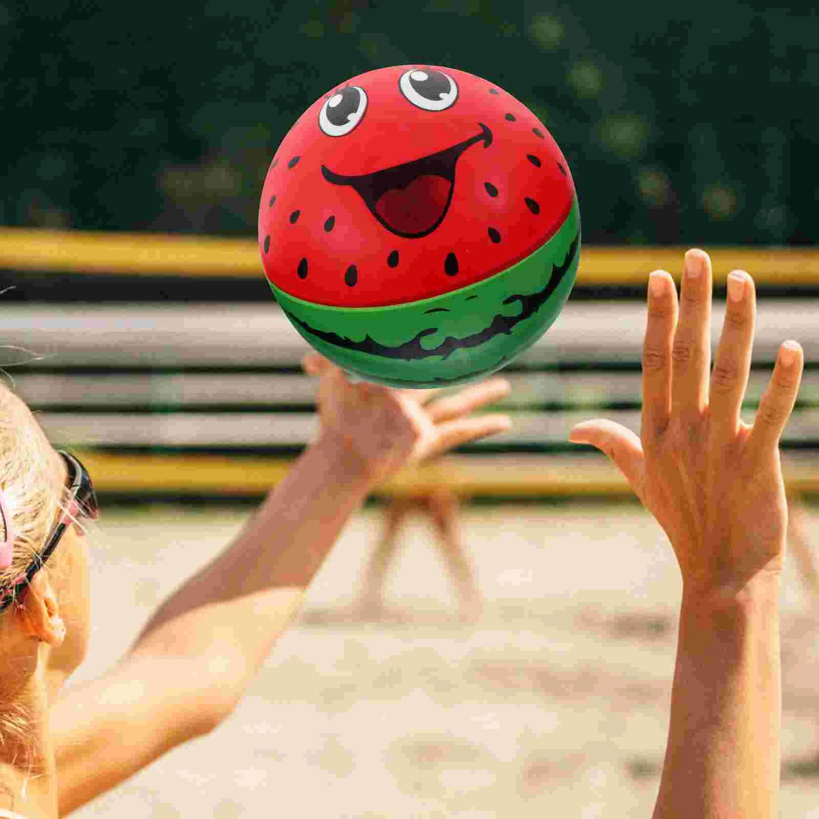 2 Pcs Kids Pool Inflatable Racket Ball Beach Balls Watermelon for Decor Swimming Big Child