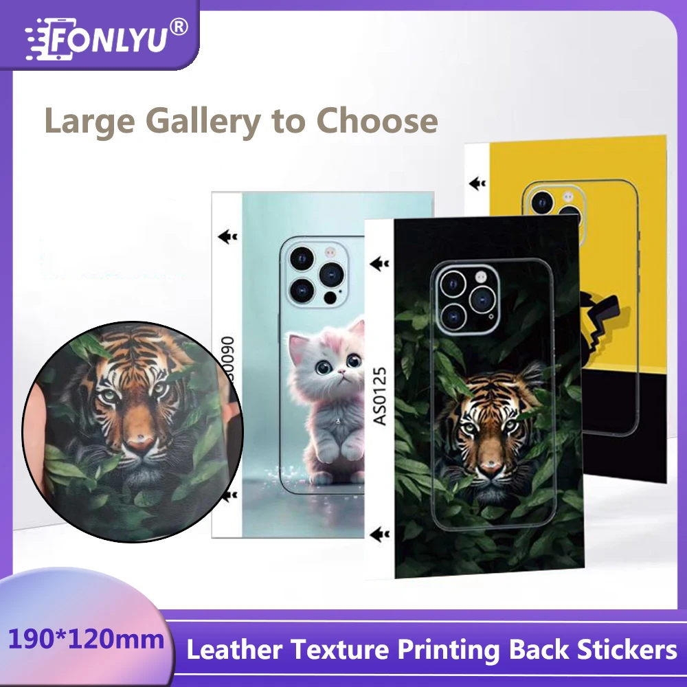 Fonlyu Leather Texture Colorful Decal Pattern Back Sticker for Mobile Phone Screen Protector Film Cutting Machine Rear Skins