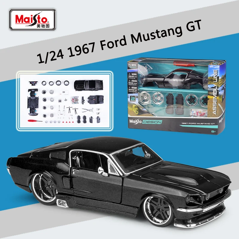 Maisto 1:24 1967 Ford Mustang GT Assembly Version Alloy Sports Car Model Diecast Metal Race Vehicle Car Model Childrens Toy Gift