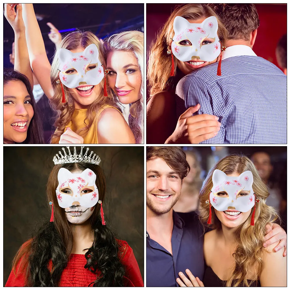 

2 Pcs Halloween Fox Mask Bridegroom Plastic Birthday Cat Masks to Decorate
