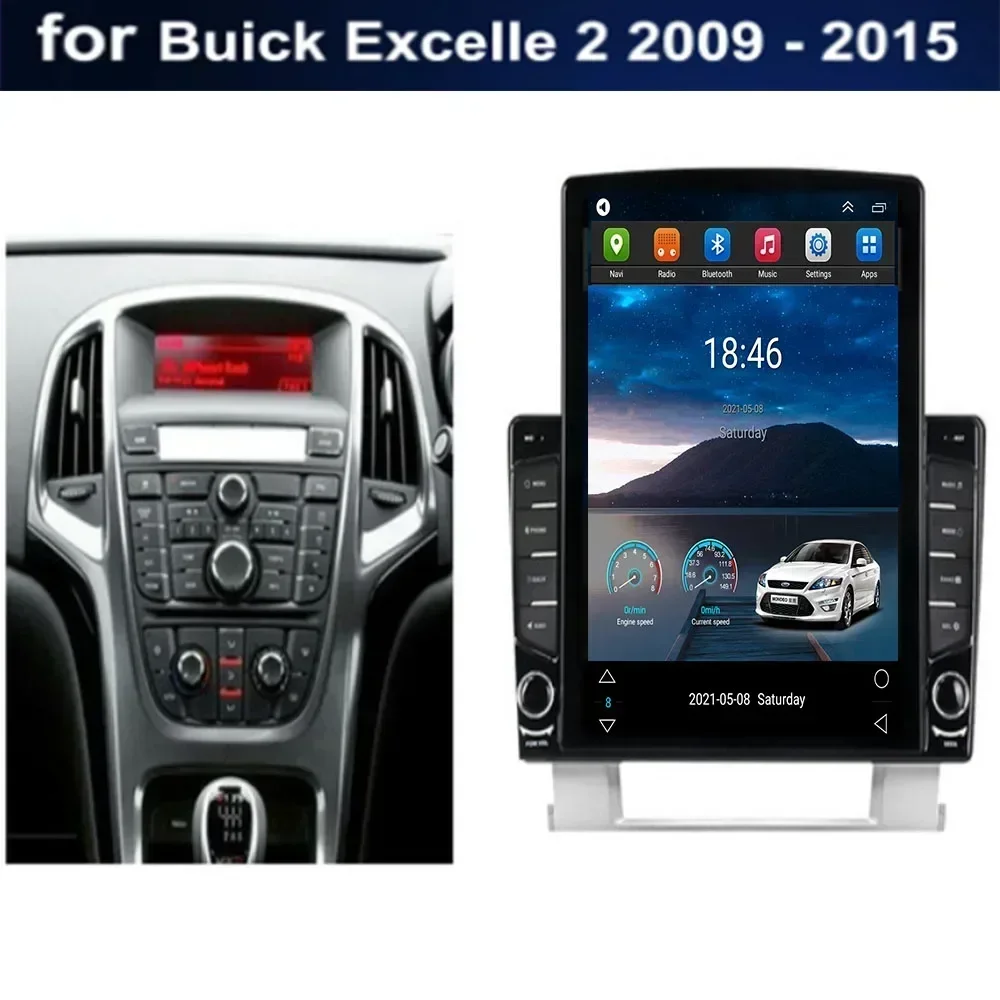 For Tesla Style 2Din Android13 Car Radio For Buick Excelle 2 For Opel Astra J  Multimedia Video Player GPS Stereo Carplay DSP